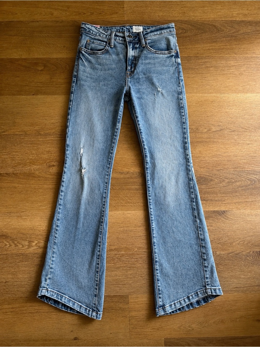 NOEND Made in USA Flare Jeans Size 25 | Distressed Textured Denim